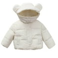 thumbnail image 2 of NAISIBABY Puffer Jacket for Boys Girls, Windproof Hooded Warm Thicken Zip-Up Kids Winter Padded Coat White 9T, 2 of 4