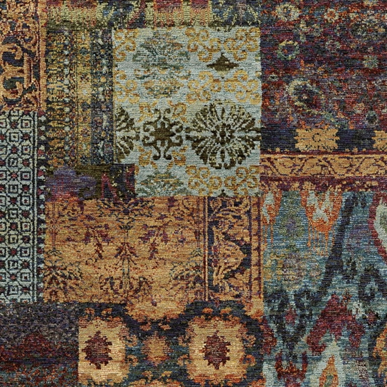 2' X 3' Foam Blue Pumpkin And Golden Yellow Abstract Power Loom Stain Resistant Area Rug 2' X 3' Foam Blue Pumpkin And Golden Yellow Abstract Power Loom Stain Resistant Area Rug