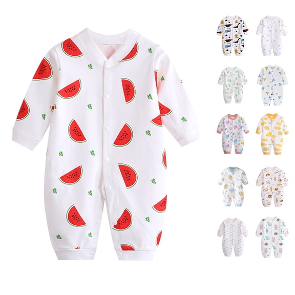 QSXADF Newborn Bodysuits Infant Girls Rompers Graphic Long Pants 1 Piece Button Closure Summer Kids Outfits
