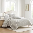 thumbnail image 6 of Benjara Sieno 4pc King Comforter Set- Gray Faux Fur and Micro Mink Backing, 6 of 6