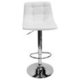 thumbnail image 2 of Best Master Tabouret de Bar Pivotant Réglable en Similicuir en Blanc (Lot de 2), 2 of 3