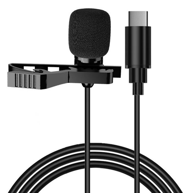 Monstrate Mini micrófono para iPhone, micrófono de solapa portátil con Clip para iPhone, iPad, Xiaomi, Android, Smartphone, cámara DSLR, PC, Cables de audio/vídeo Tipo-C