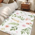 thumbnail image 4 of Pink Green Botanical Area Rugs 3'x5', Washable Small Throw Rugs for Living Room Bedroom, Spring Watercolor Floral Leaf Plant Indoor Outdoor Rug Non-Slip Low Pile Carpet Runner Reversible Floor Mats, 4 of 8