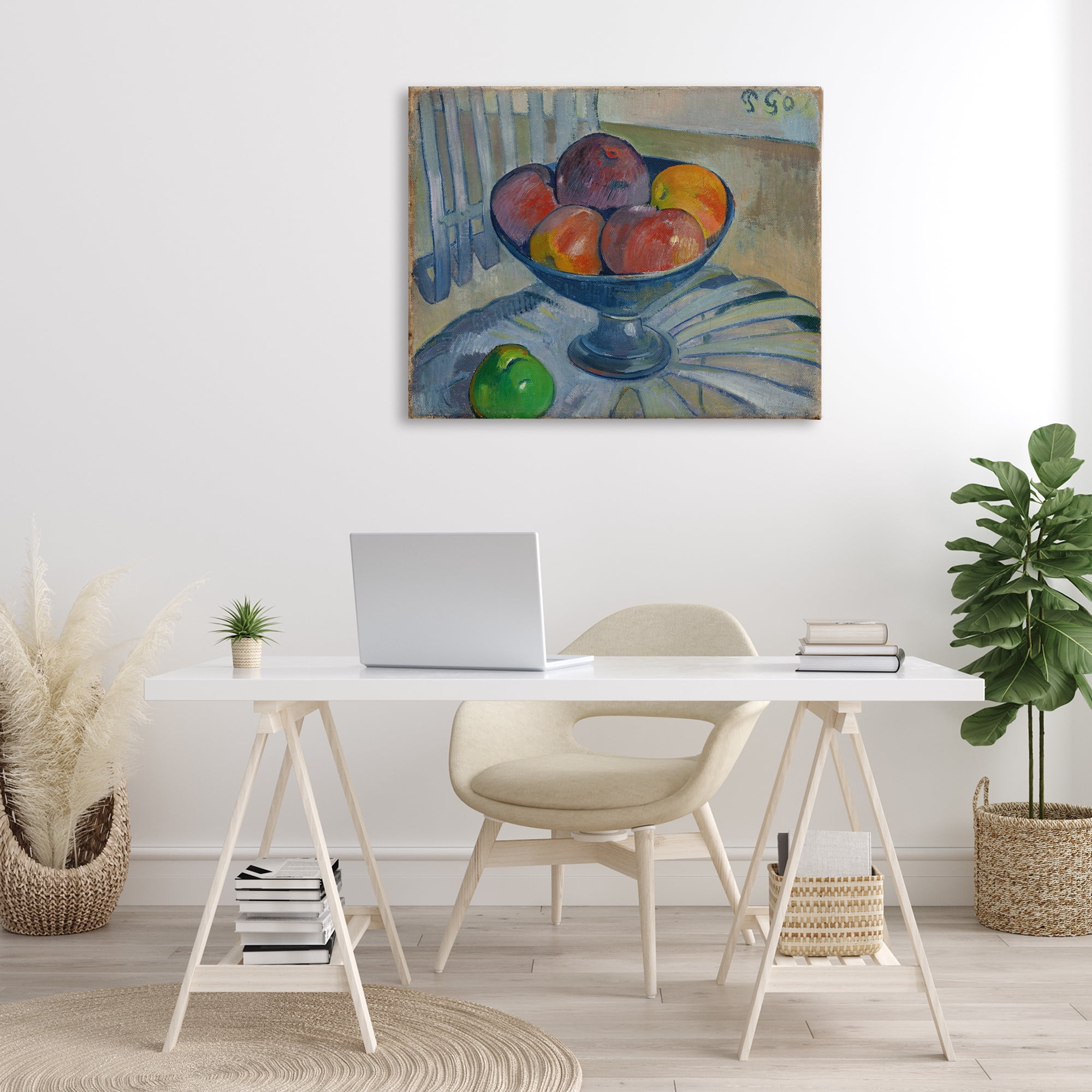 Stupell Industries Classic Fruit Dish on Garden Chair Food & Beverage Painting Wrapped Canvas Art Print Wall Art, 40 x 30