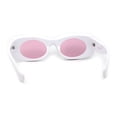 thumbnail image 2 of Womens Unique Concave Thick Mod Plastic Sunglasses Blue Pink, 2 of 4