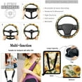 thumbnail image 6 of Jeiento Sunflower Hummingbird 15 Pcs Car Seat Cover Set+Collapsible Garbage Bin+Steering Wheel Cover+Rearview Mirror Cover+Air Vent Storage Holder+Keychain+Coasters for Truck Sedan SUV, 6 of 7