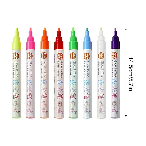 Momihoom Glow-in-the-Dark Markers Set, Water-Based Luminous Pens for Graffiti, Crafts, and Drawing