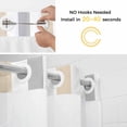 thumbnail image 5 of Beige Grey Striped No Hook Shower Curtain Waterproof, Bathroom Curtains with Snap in Liners and See Through Top Window, Minimalist Farmhouse Stripe Hotel Style Bathtub Curtains Shower 72"Wx96"L, 5 of 8