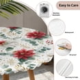 thumbnail image 3 of Christmas Round Tablecloth for 36-44 Inch Tables,Fitted Table Cover with Elastic Edge,Xmas Botanical Floral Farmhouse Watercolor Waterproof Outdoor Table Cloth Protector for Patio Garden Dinner, 3 of 9