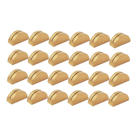 24 Pcs Place Card Holders Table Number Stands Menu Clips Semicircular Wood Design for Wedding Receptions Banquets
