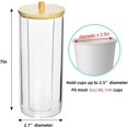 thumbnail image 3 of Samhe Bathroom Cup Dispenser, Mouthwash Cups Holder Fit 3oz Disposable Paper Cup, Clear Acrylic Canister Cotton Round Pad Holder Makeup Organizer with Lid for Vanity Countertops, 3 of 10