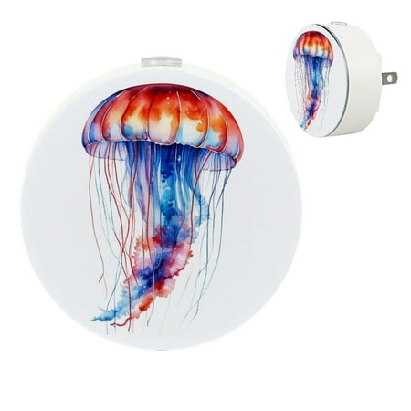 

YZUOUZY Night Lights Plug into Wall Lamps for Bedroom Bedroom Lamps Set of 2 Orange Jellyfish