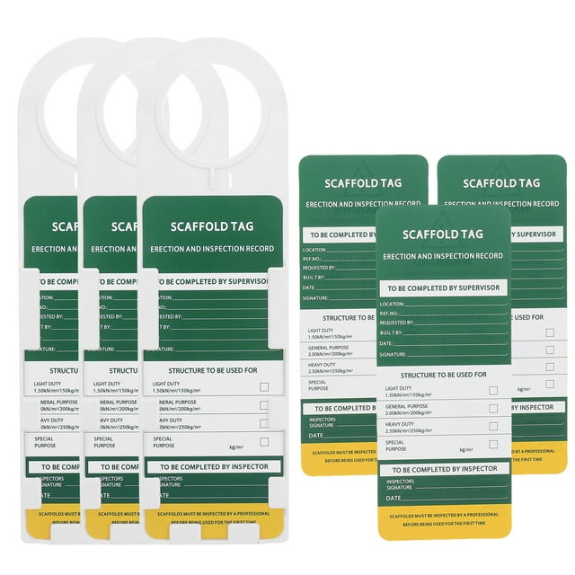 1 Set Ladder Step Tags Equipment Safety Scaffold Inspection Tags Weatherproof Inspection Scaffolding Status Tags for Industrial Machinery Supplies