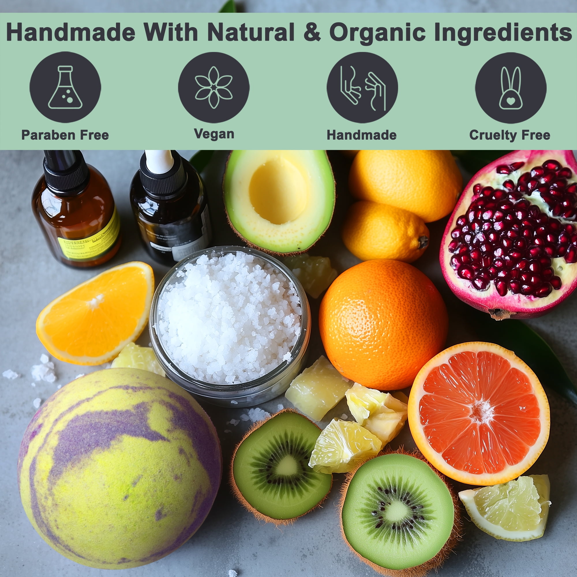 Aqua Elegante Tropical Fruit Bath Fizzies Set - 12 Large Bubble Bathbombs With Natural Essential Oils