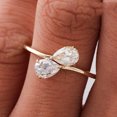thumbnail image 6 of solitaire jewels 1.25CT Pear Moissanite Toi Et Moi Engagement Ring For Women, 14K Yellow Gold, 6 of 7