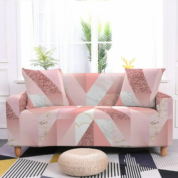 American Pink Irregular Printed Sofa Cover Elastic Dustproof and Wrinkle Resistant Universal for Multi-person Sofas