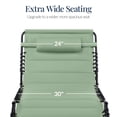 thumbnail image 4 of Best Choice Products Extra Wide Padded Patio Chaise Lounge Chair, Portable Recliner w/ 8 Positions - Sage Green, 4 of 8