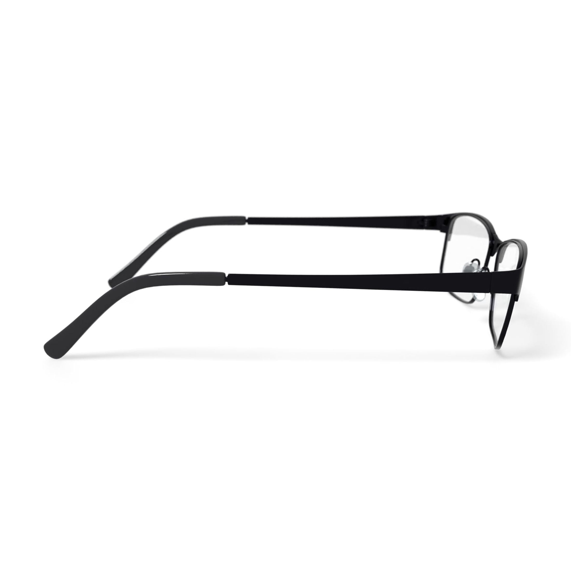 TiFlex Men's T1701 Rectangular Rectangular Prescription Eyeglasses with Case, Black/Gunmetal