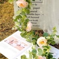 thumbnail image 3 of Paquete de 2 Guirnaldas de Eucalipto con Rosa ChampáN, Guirnalda Verde una Granel de Seda Artificial Floral Hojas de Eucalipto Vides (B), 3 of 7