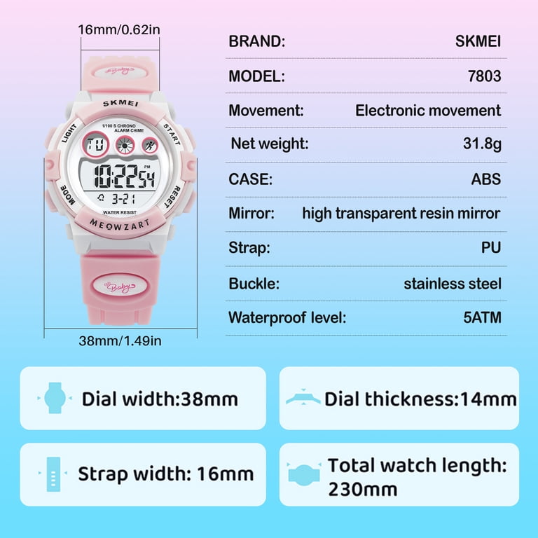 SKMEI Kids Digital Sport Watch with Colorful LED photo 7