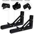 thumbnail image 3 of 2 soportes de estante plegables de 300 mm, soporte plegable para estante de pared, soporte plegable resistente, soporte de consola plegable negro para estante de pared de mesa, capacidad de carga de, 3 of 5
