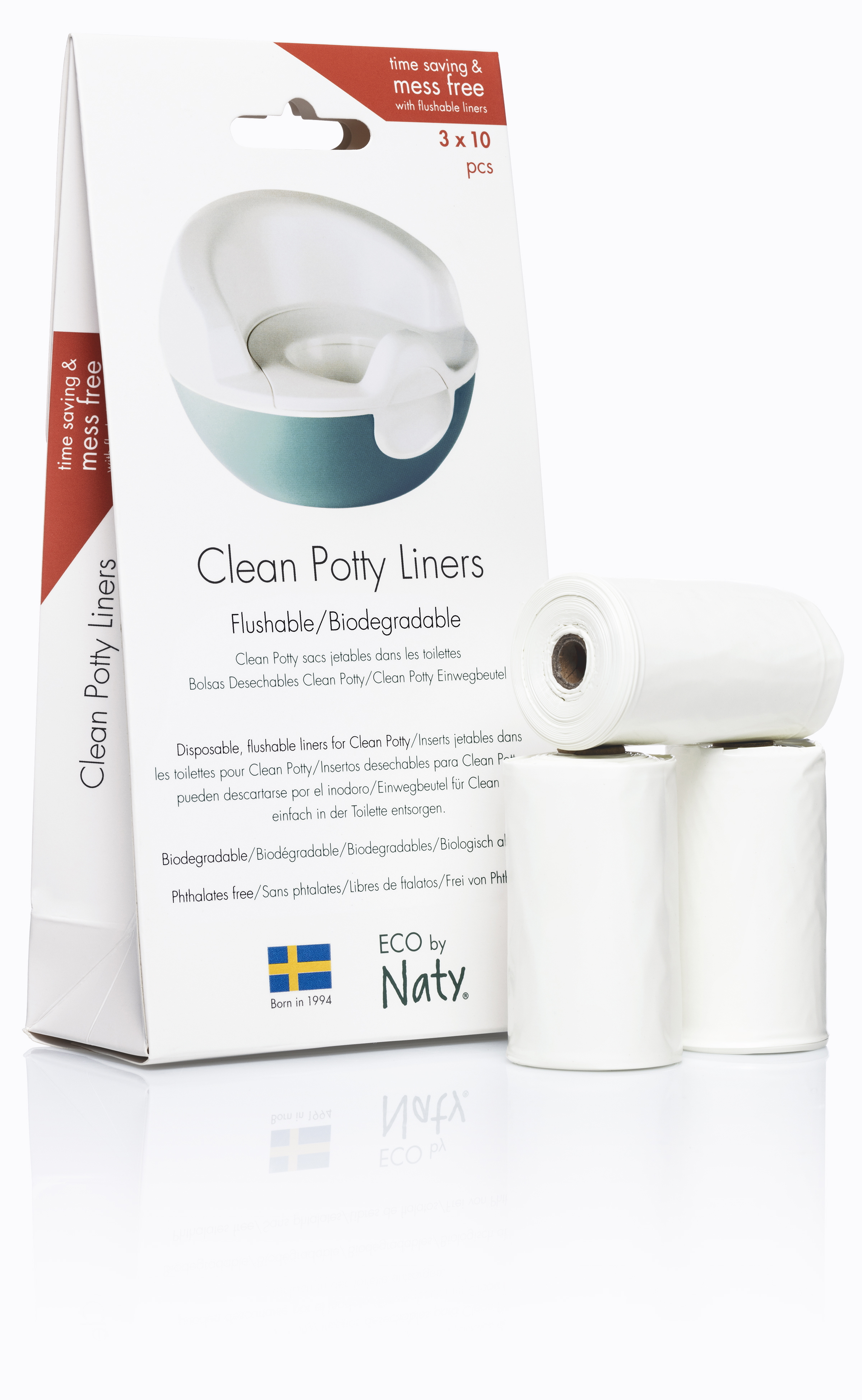 Eco by Naty Clean Potty Flushable Bags, 30 Ct