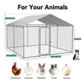 thumbnail image 7 of YOKWOK 10x10ft Outdoor Dog Kennel Outside with Metal Large Dog Gate, Outdoor Dog Pens with Roof, Heavy Duty Dog Kennel for Backyard Farm Use, 7 of 7