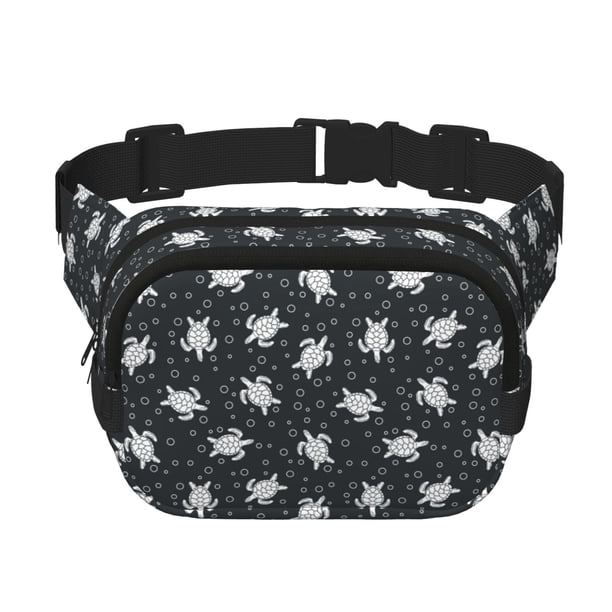 Fotbe Turtle Cangurera Cuadrada con Estampado de Doble Capa, Bolsa de Cintura Ajustable Mini para Hombres y Mujeres