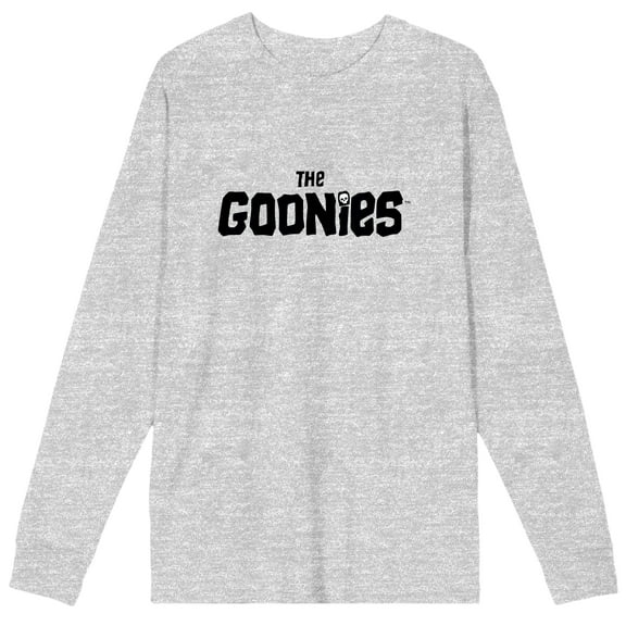 The Goonies Logo Men's Athletic Heather Long Sleeve Shirt-Medium