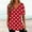 Red, variant on Sakmal Quarter Zip Tee Polka Dot Tunic Short Sleeve V-Neck Shirts Tops for Women Trendy