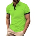 thumbnail image 4 of Agkizg Men Short Sleeve Shirts, Lapel Button Front Solid Color Soft Breathable Casual Tops Lightweight Pullover Tees Daily Business Office Outdoor Summer Basic Wear, 4 of 5