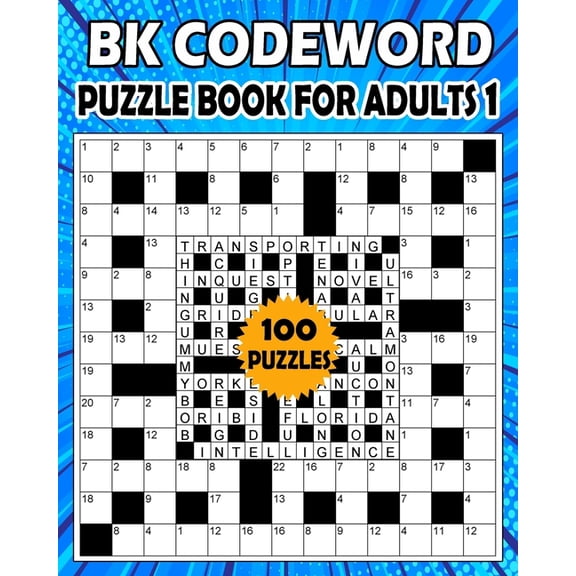BK Codeword puzzle book for adults 1: Large print codebreaker puzzle book for adults & seniors - 100 Puzzle from (BK Bouchama), (Paperback)