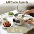 thumbnail image 2 of Bluebow Digital Rice Cooker, 8-Cup 5.3QT Rice Maker, 8-in-1 Smart Multi-Cooker, 24-Hour Timer & Keep Warm, Non-Stick Inner Pot, White, 2 of 7