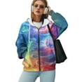 thumbnail image 5 of COEQINE Full Zip Up Women's Hoodie Fashion Y2K Oversized Sweatshirts Jacket Rainbow Gradient Print with Pockets Long Sleeve Sweater Soft Casual Wear, XL, 5 of 7