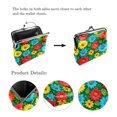 Coin Purse,Leather Small Change Purse,Colorful Floral Daisy Coin Pouch