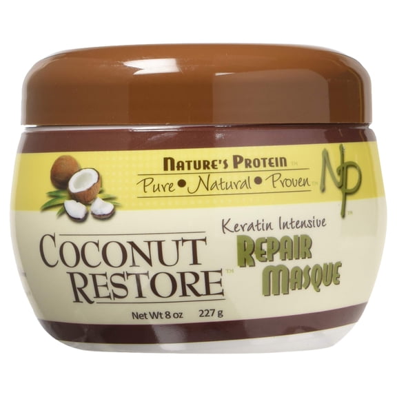 Natures Protein Coconut Restore Keratin Intensive Repair Hair Masque, 8 Oz