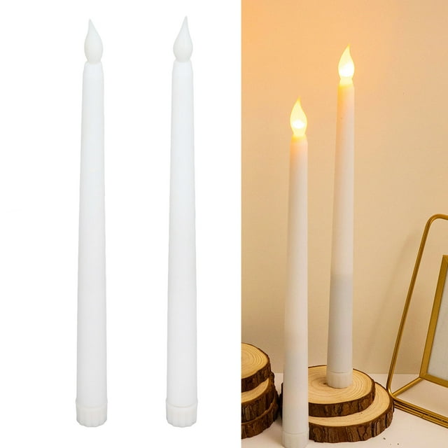 Flameless Taper Candles, 2pcs LED Taper Candles Battery Powered Flameless LED Candle Sticks For Festival Wedding Birthday Party