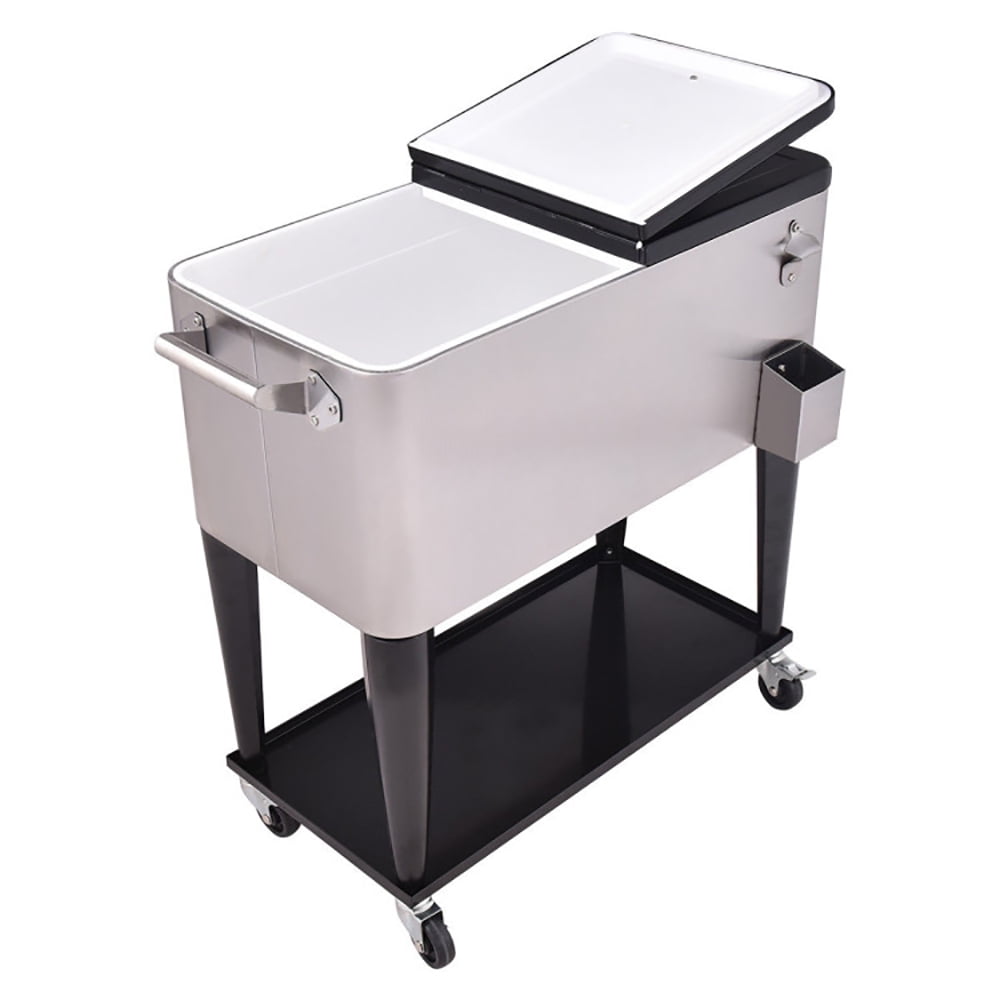 Aimee Lii 80 Quart Patio Rolling Stainless Steel Ice Beverage Cooler, Drink Chiller for Parties Aimee Lii 80 Quart Patio Rolling Stainless Steel Ice Beverage Cooler, Drink Chiller for Parties