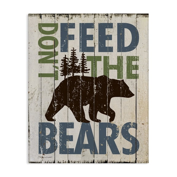 Stupell Industries Farmhouse Don't Feed The Bears Canvas Art, 16 x 20, by Stephanie Workman Marrott