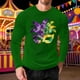 thumbnail image 2 of Mens Casual Camisetas de Manga Larga Cuello Redondo con Estampado de Carnaval, Suelto Elástico Top de Fitness para el Uso Diario, 2 of 5