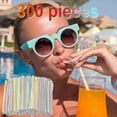 thumbnail image 2 of 300 Pieces Plastic Drinking Straws 8 Inches Long Multi-Colored Striped Bedable, 2 of 5