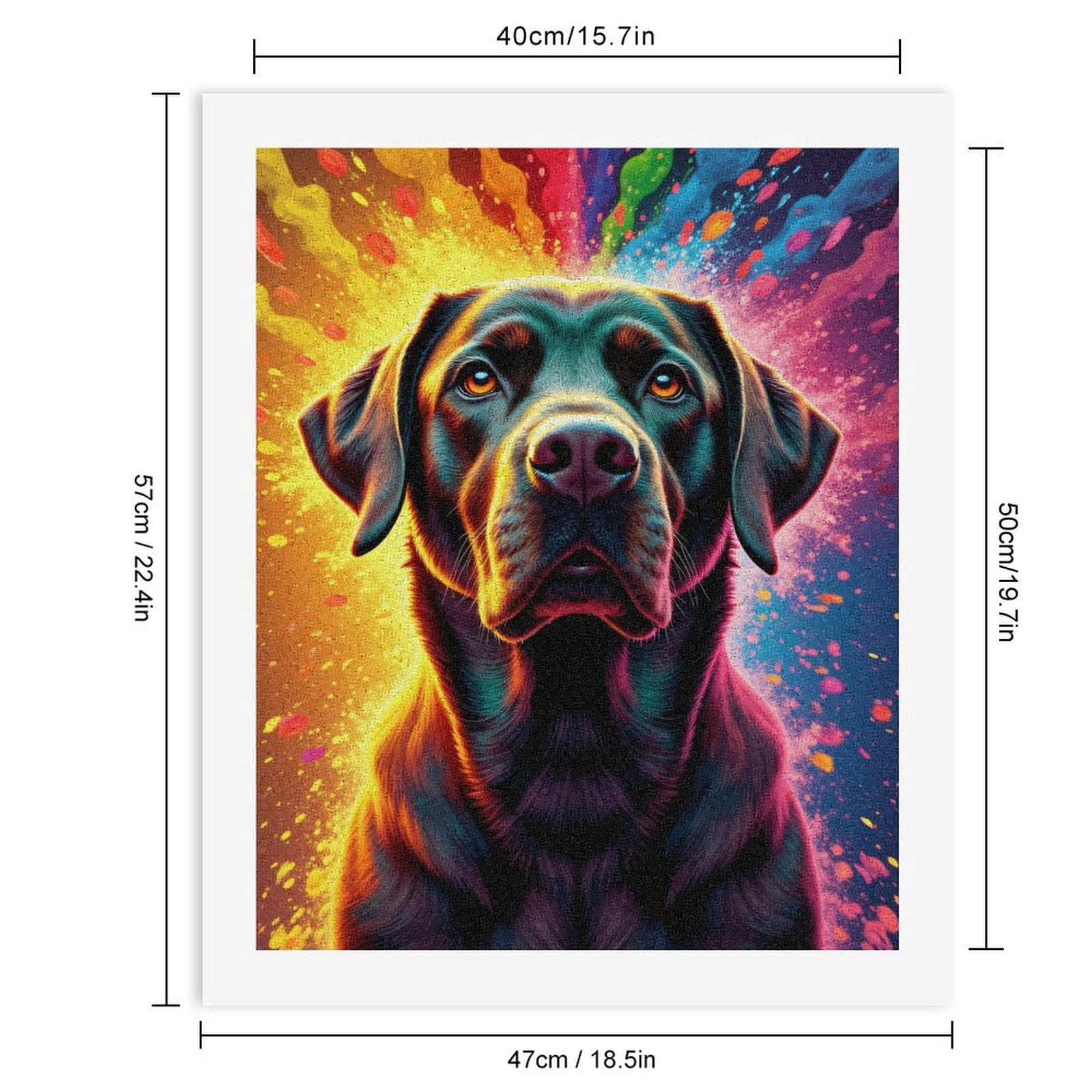Paint By Numbers Kit for Adults Beginner - DIY Colorful Dog Portrait Art Explosion Canvas Painting Kits for Adults, Frameless Paint By Number for Adults for Home Wall Decor 16x20 Inch