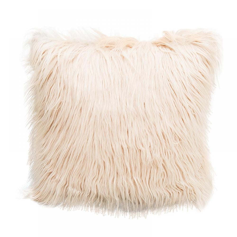 Faux Pillow Cover Decorative Fluffy Throw Pillow ,Mongolian Soft Fuzzy Pillow Case Cushion Cover
