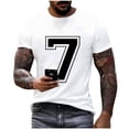 thumbnail image 2 of PNTUTB Fashion Men's Number 7 Print Classic Crew Neck Pullover Short Sleeve Casual Comfortable T-shirts, 2 of 6