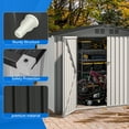 thumbnail image 4 of Dextrus 8x6 FT Outdoor Storage Shed with Lockable Doors & Air Vent, Large Metal Tool Sheds House for Backyard Patio to Store Bikes, Tools,White, 4 of 5