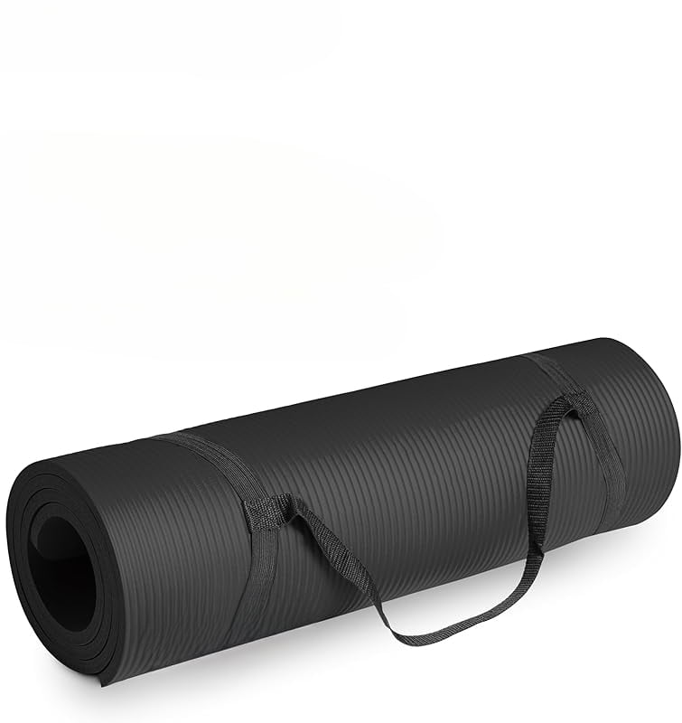 1/2-Inch High Density Exercise Yoga Mat with Strap | Multiple Options