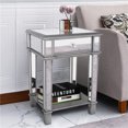 thumbnail image 1 of Wisfor 2 Tier Luxury Silver Mirrored Side Table Nightstand with Drawer Sofa Side Bedside, 1 of 8