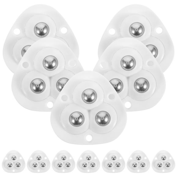 Adhesive Caster Wheels for Trash Can and Small Appliances White ABS Material 12pcs