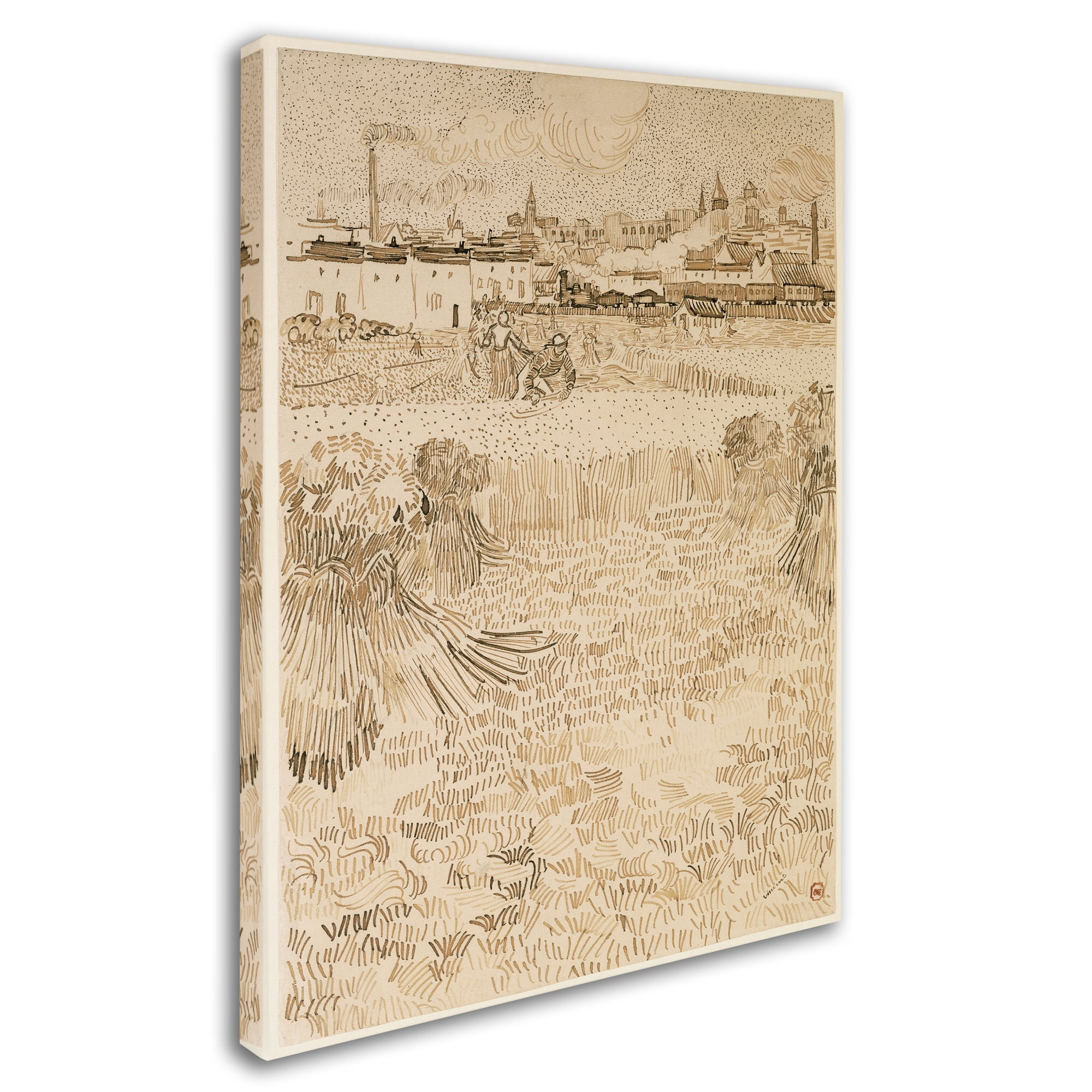 Van Gogh 'A View From The Wheatfields' Canvas Art