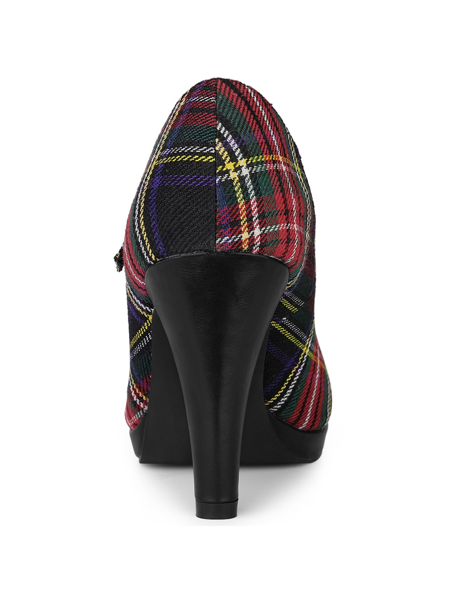 Unique Bargains Women's Houndstooth Platform Stiletto Heels Pumps